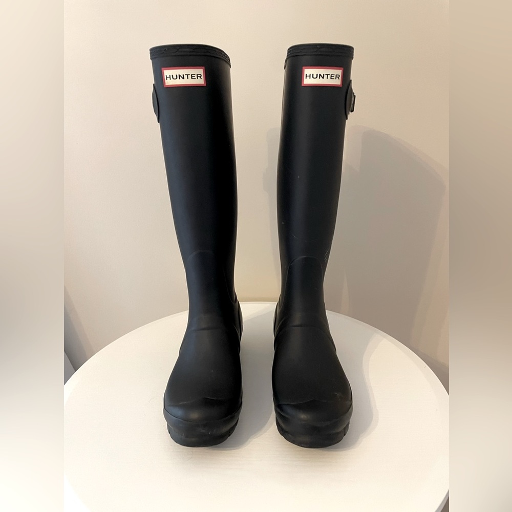 Hunter Boots Black Matte Size 7 Tall